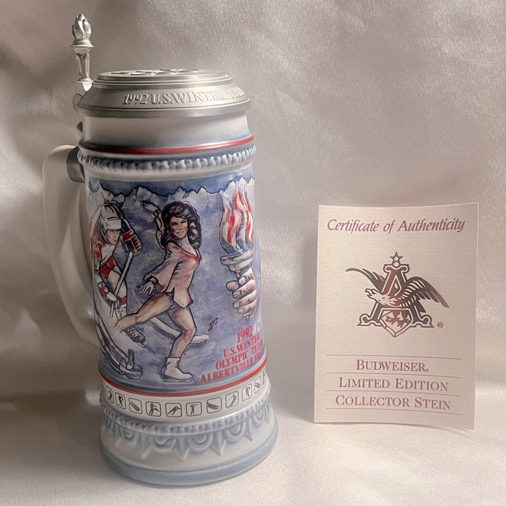 Vintage Anheuser-Busch, 1992 U.S. Winter Olympic Team, Albertville, France Stein